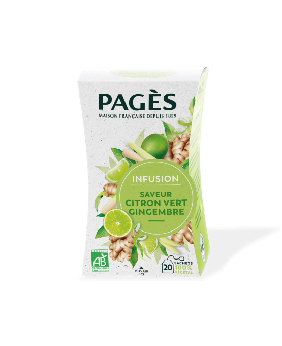 Infusion saveur Citron vert Gingembre - PAGÈS